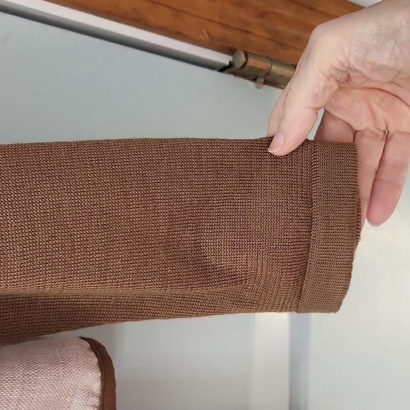 Aoyidao, Women's L Medium Brown Jerse Sleeves, Linen Fabric w Design Front/Back - Picture 3 of 8